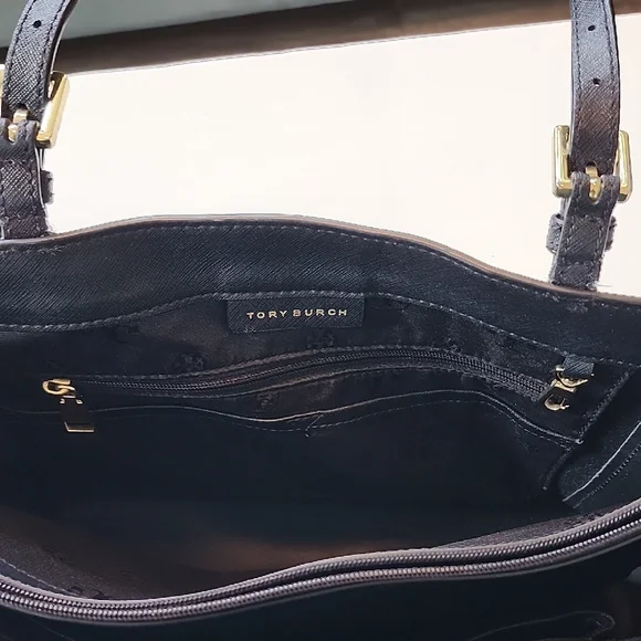 Tory Burch Black Leather Tote Bag - Picture 6 of 7